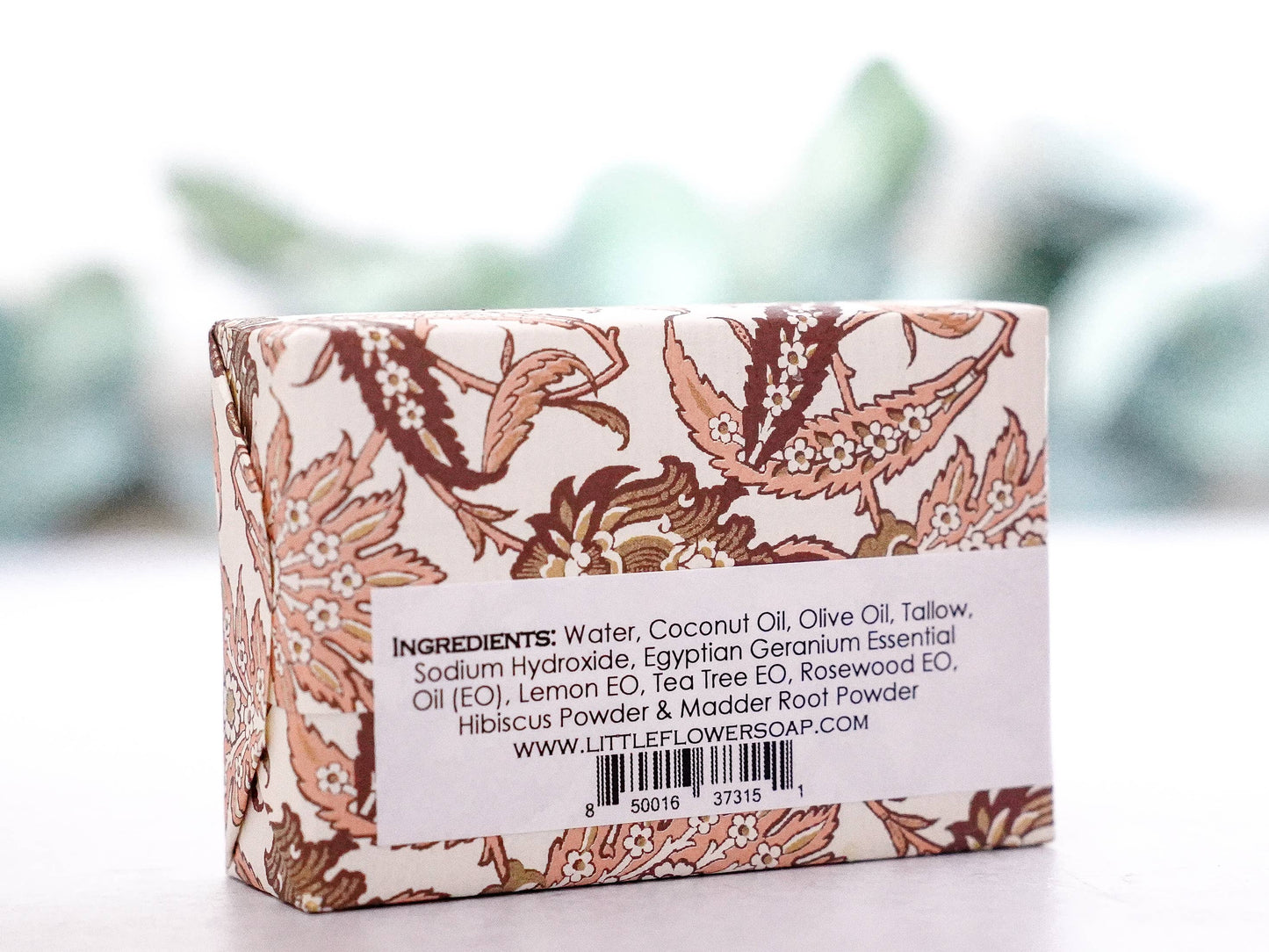 Hibiscus Rose Geranium Handmade Soap: 6 oz