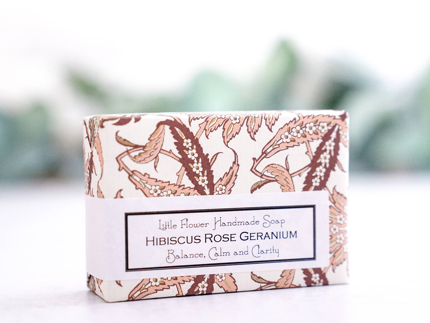 Hibiscus Rose Geranium Handmade Soap: 6 oz