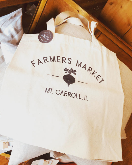 Mt. Carroll Farmers Market Canvas Tote bag
