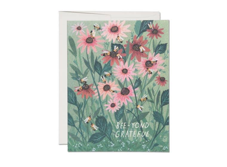Bee-yond Grateful thank you greeting card: Singles