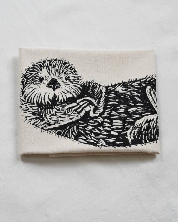 Otter Tea Towel (Black)