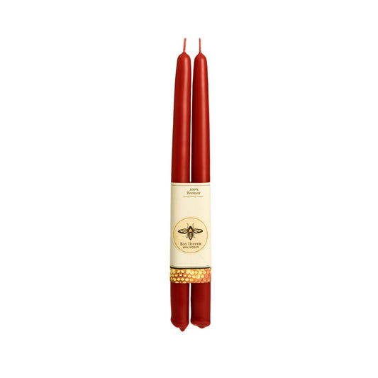 100% Pure Beeswax Tapers- Cranberry