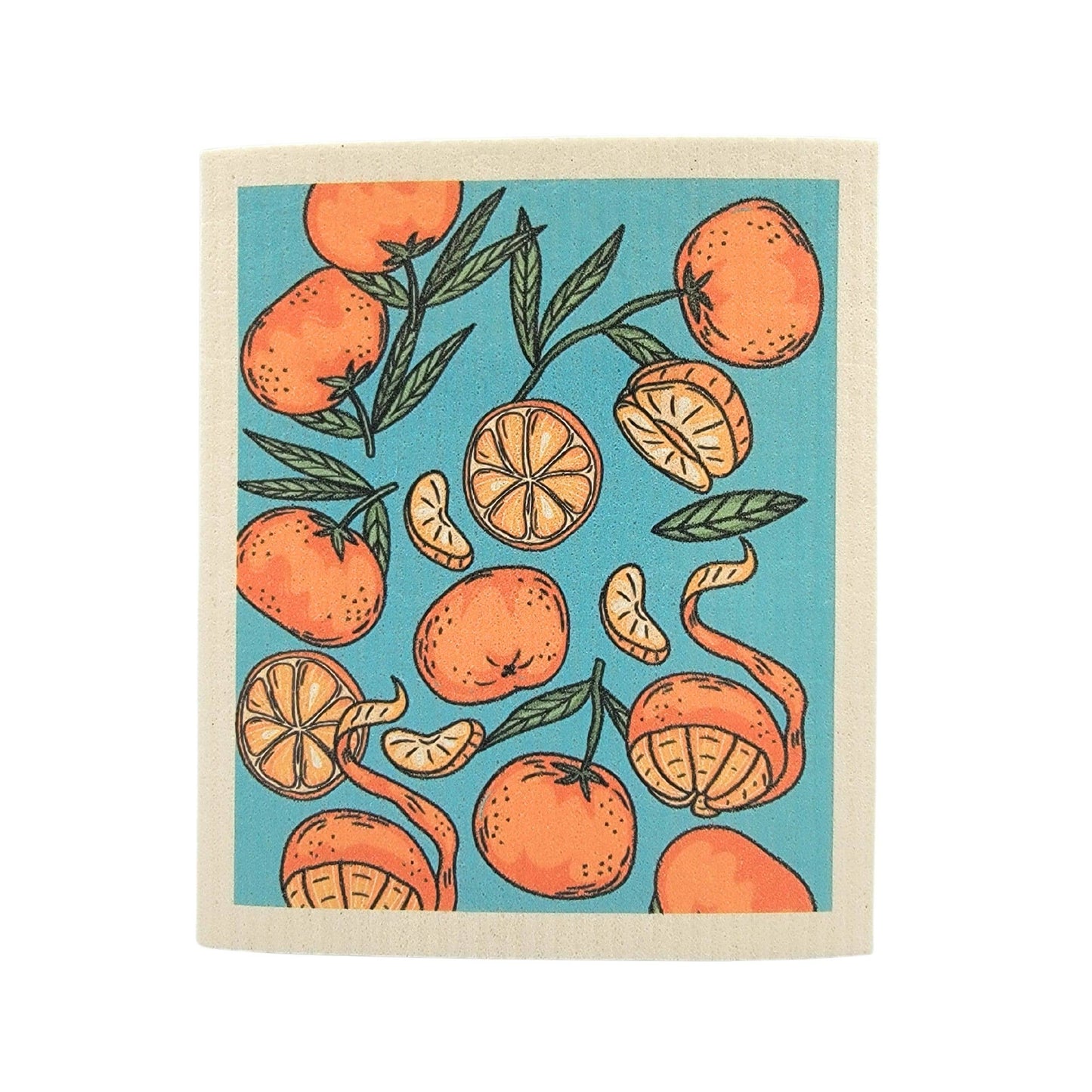 Summer Tangerine Pattern Dishcloth - Kitchen Dish Cloth