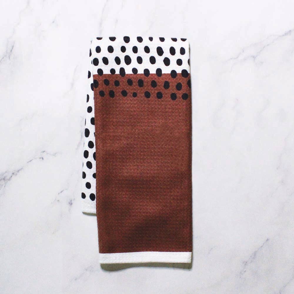 Polka Dot Colorblock Dish Towel - 16''x24''