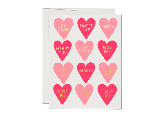 Conversation Hearts Valentine's Day greeting card