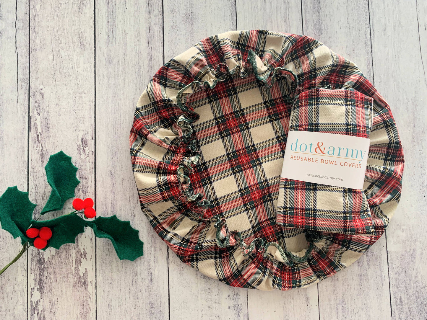 Tartan Reusable Bowl Cover, Cookie Plate, Pie, and Casserole