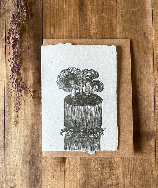 Mushroom handmade greeting card