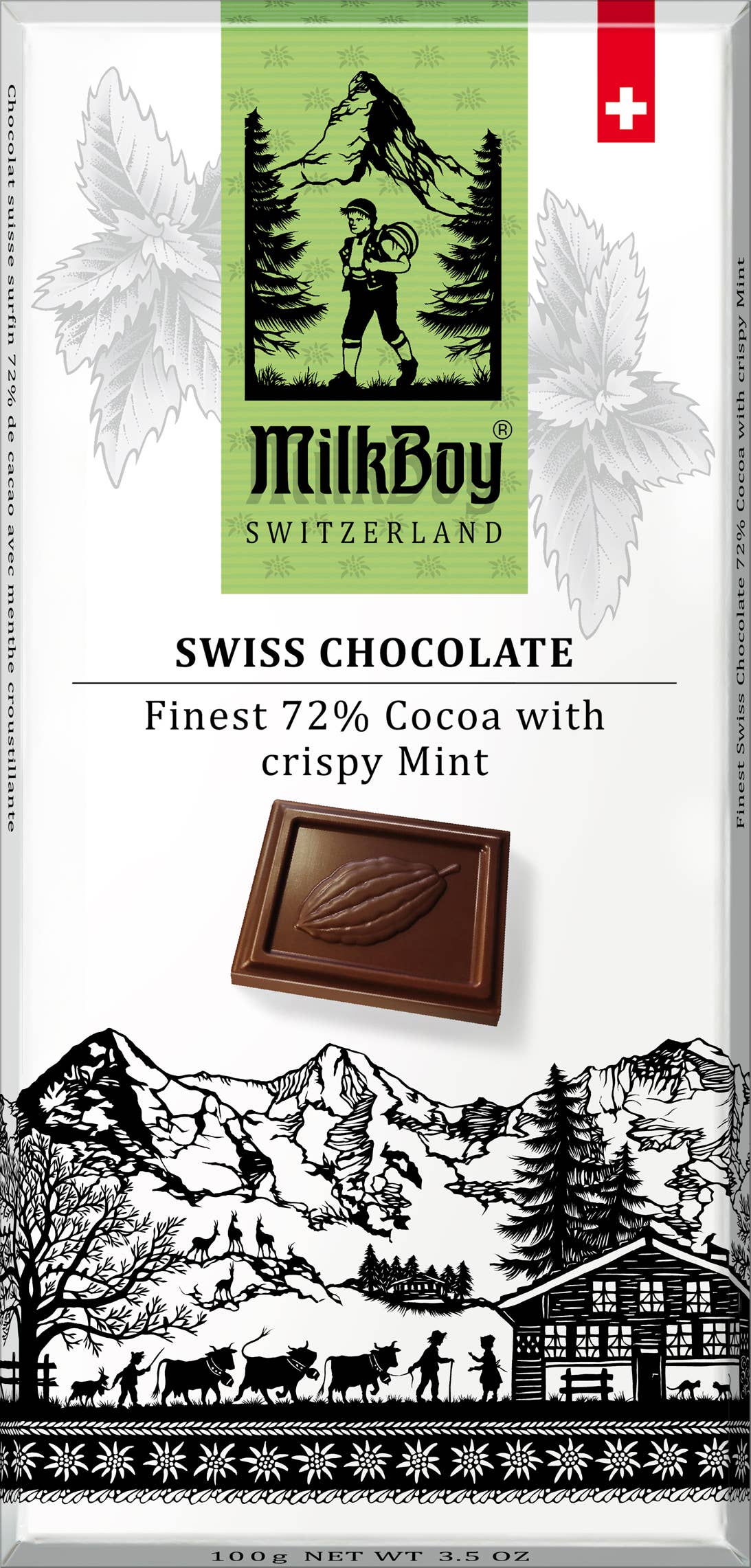 72% Cocoa with crispy Mint 3.5oz